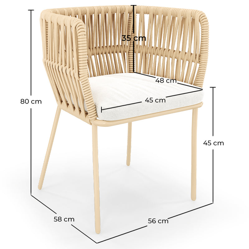 Beige Outdoor Chair - Rope - Ress - gallery 9