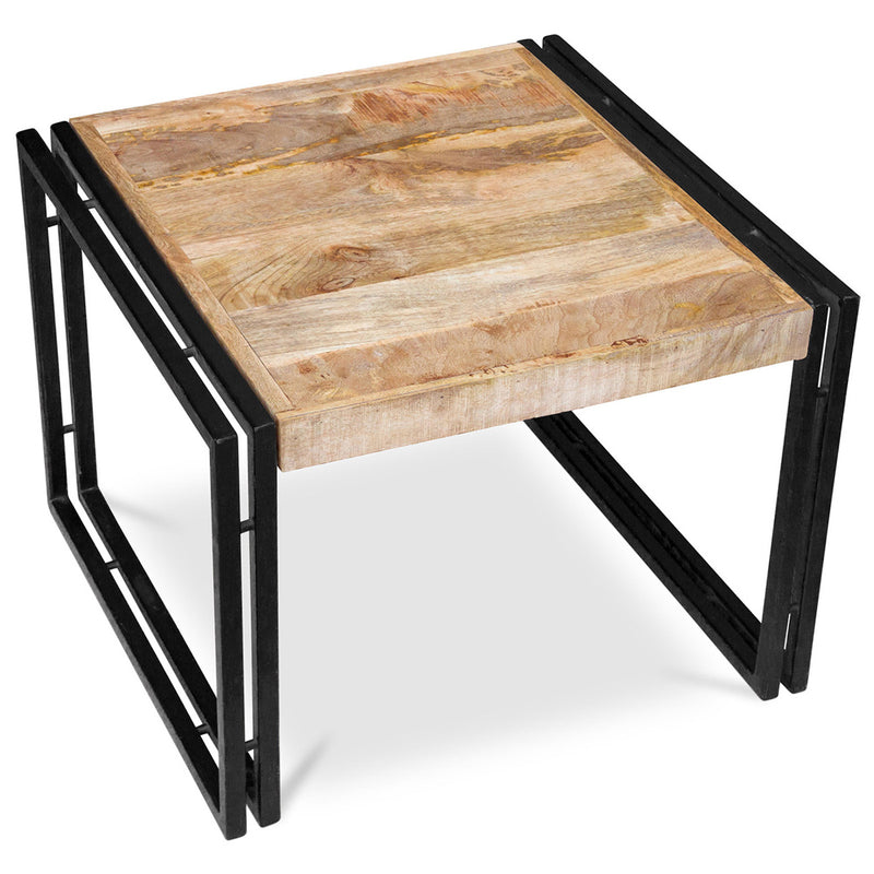 Petite table basse en bois - Design industriel vintage - Onawa