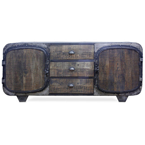 Meuble TV en Bois - Design Industriel Rétro - Shell