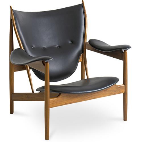Fauteuil Design avec Accoudoirs - Bois et Cuir - Captain