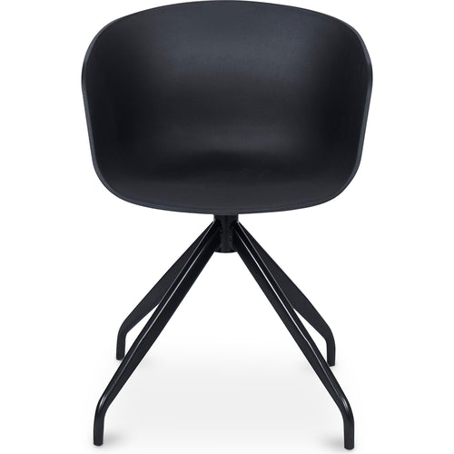 Upholstered Office Chair with Armrests - Black Design Desk Chair - Jodie - Joan - gallery 1