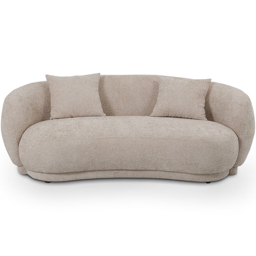 Curved Contemporary Style Design Sofa Upholstered in Chenille - 3 Seater - Curvy - gallery 1