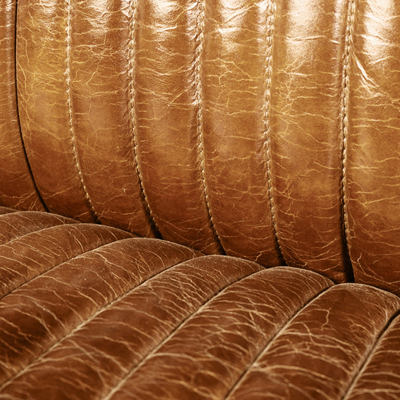 Divano di design Churchill Lounge 2 posti in pelle e acciaio inossidabile