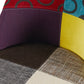 Cadeira de jantar estofada em patchwork, design escandinavo retro, pernas de madeira escura - Evelyne Ray