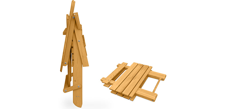 Pack Chaise d'extérieur et Table d'extérieur et de jardin - Bois - Alana