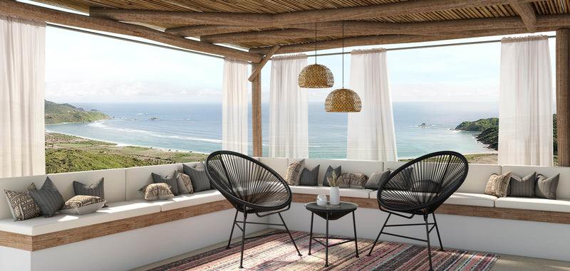 Candeeiro de teto Talli entrançado Design Boho Bali - Bambu