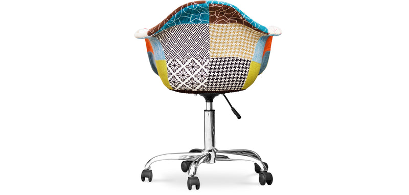 Office Chair with Armrests - Desk Chair with Wheels - Upholstered in Patchwork - Patty - gallery 8