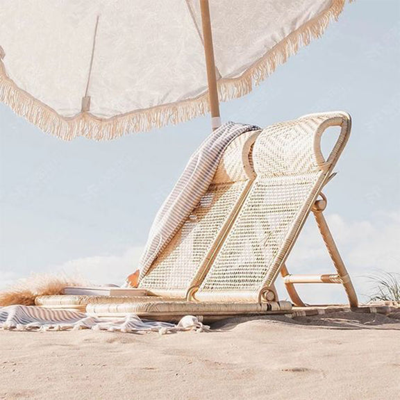 Sun Lounger Natural Rattan – Reclinable for Garden, Terrace & Beach – Chenai - gallery 10