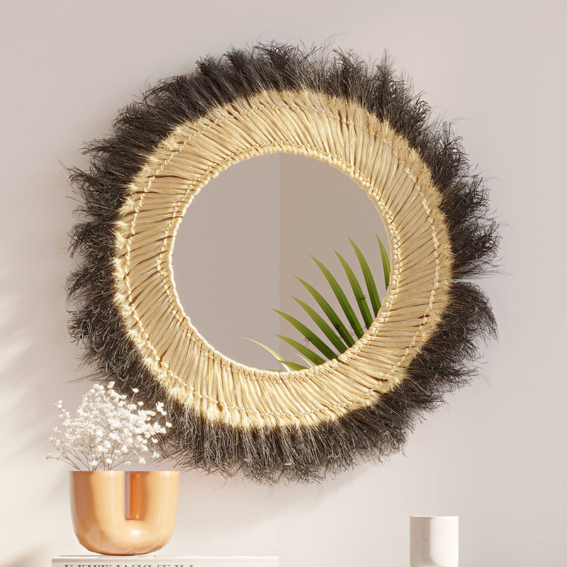 Miroir mural - Design rond Boho Bali (60 cm) - Bioe