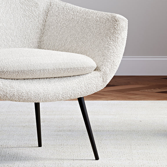 Armchair with Armrests - Upholstered in Boucle Fabric - Eila - gallery 8