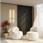 Fauteuil Design En Bouclette Fausse Fourrure Tapissée - Boucles Blanches - Melanie