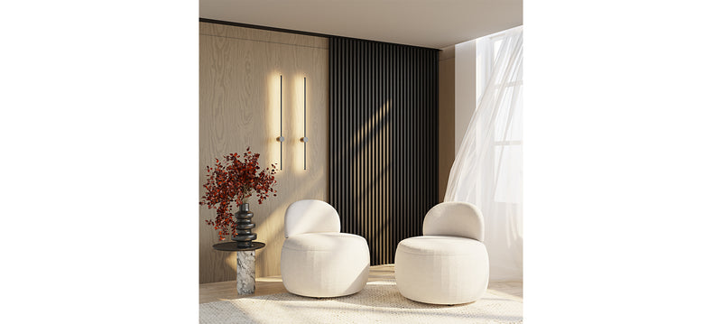 Fauteuil Design En Bouclette Fausse Fourrure Tapissée - Boucles Blanches - Melanie