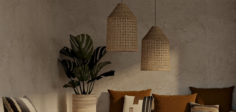 Candeeiro suspenso em rattan, estilo boho de Bali - Fai