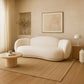 Curved Sofa Upholstered In White Bouclé – Modern And Elegant Design - Sorela