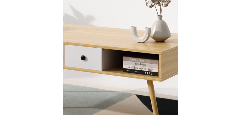 Mesa de centro de madeira - design escandinavo - Miua