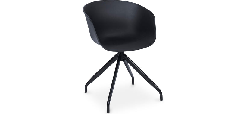 Chaise de bureau tapissée avec accoudoirs - Chaise de bureau design noire - Jodie - Joan