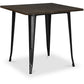 Square Dining Table - Industrial Design - Wood and Metal - Stylix