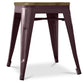 Industrial Design Stool - Wood and Steel - 45cm - Stylix