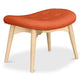 Podnóżek tapicerowany lnem - Skandynawski design - Drewno - Kontor