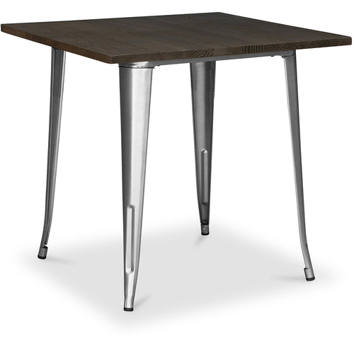 Table à manger carrée - Design industriel - Bois et métal - Stylix