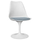 White Tulip Design Dining Chair Swivel With PP Seat And Steel Leg Imitation Leather Cushioned Comfort