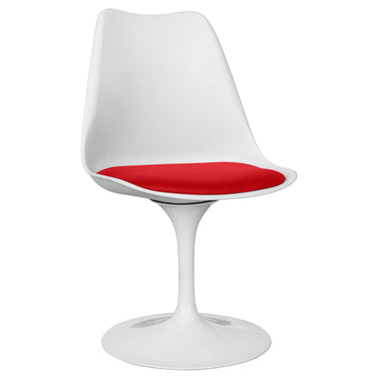 White Tulip Design Dining Chair Swivel With PP Seat And Steel Leg Imitation Leather Cushioned Comfort