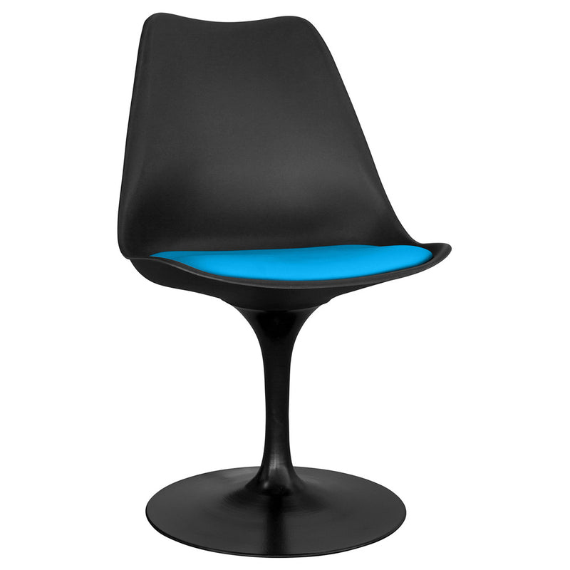 Chaise de salle à manger - Chaise pivotante noire - Tulip