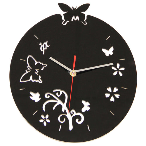 Wall Clock Butterflies and Flowers