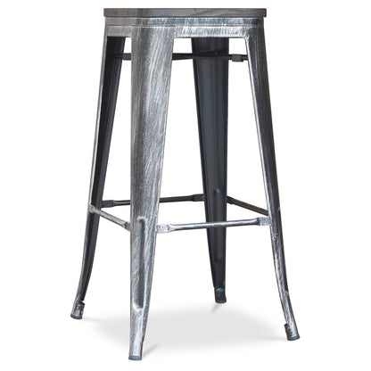 Industriell design barkrakk - Tre og stål - 76cm - Stylix