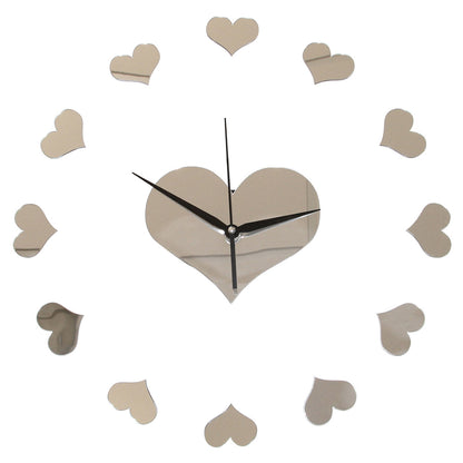 Wall Clock Hearts Mirrors