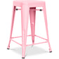 Industrial design bar stool - matte steel - 60cm - Stylix