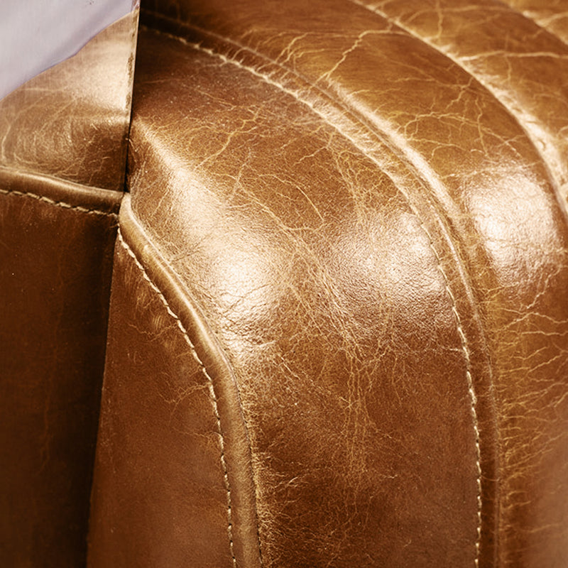 Divano di design Churchill Lounge 2 posti in pelle e acciaio inossidabile