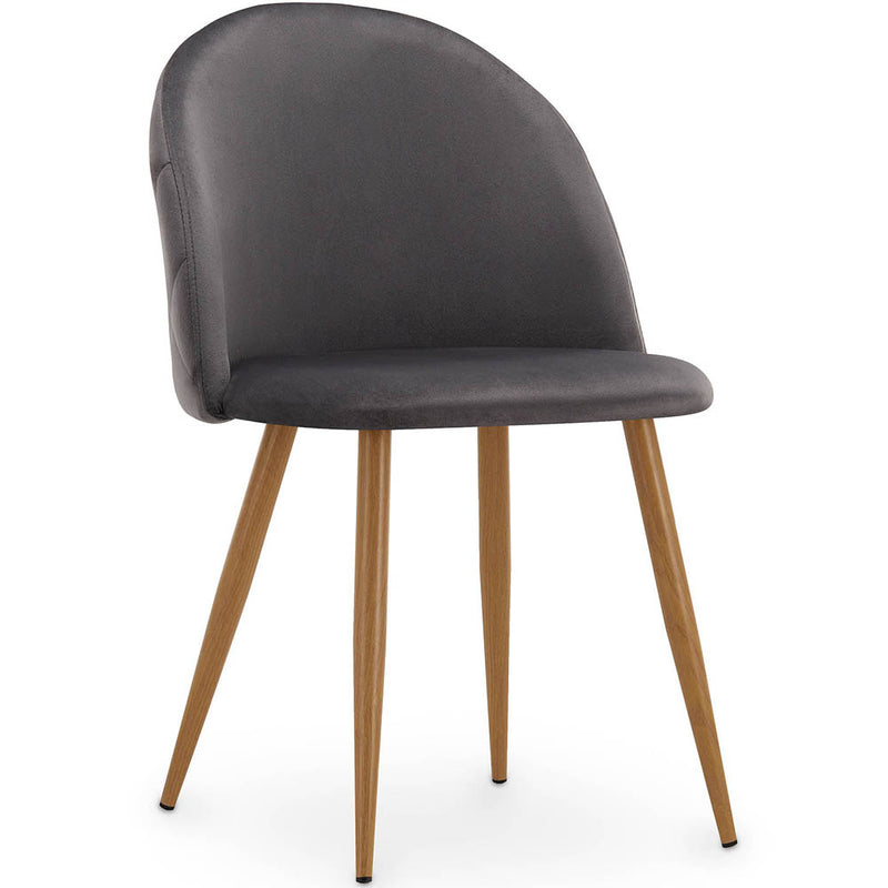 Dining Chair - Upholstered in Velvet - Backrest with Pattern - Evelyne