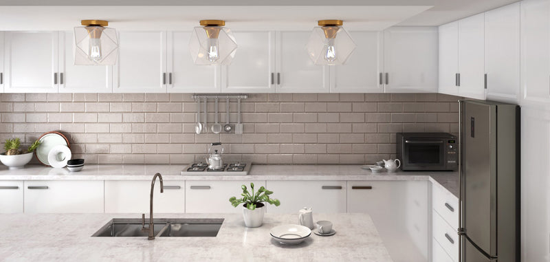 Lampe de plafond en cristal - Monture encastrée design rétro - Avo