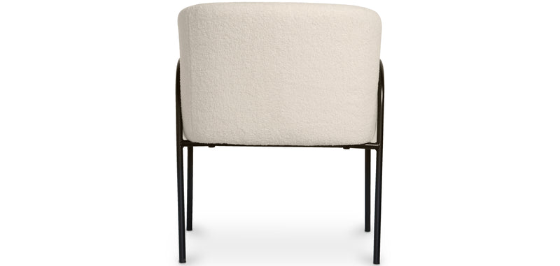 Cadeira de jantar estofada - Bouclé branco - James