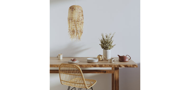 Hanging Lamp Boho Style Natural Bamboo - Thow