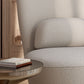 Fotel designerski z tkaniny boucle z imitacji futra - białe pętelki - Carla