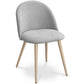 Dining Chair Upholstered in Fabric - Scandinavian Style Solid Natural Wood Style Legs- Evelyne