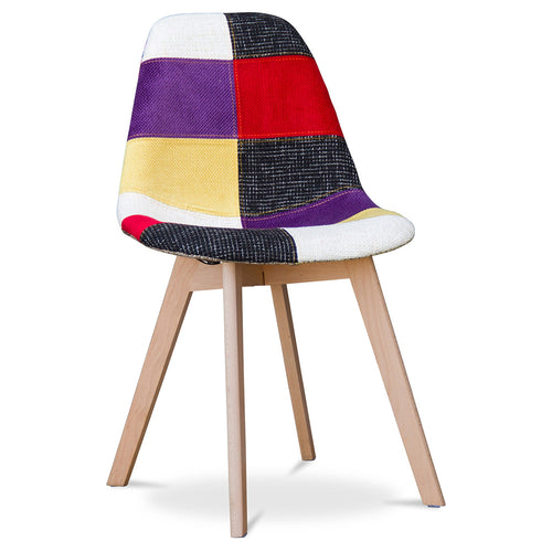 Krzesło do jadalni - tapicerka patchwork - Tessa