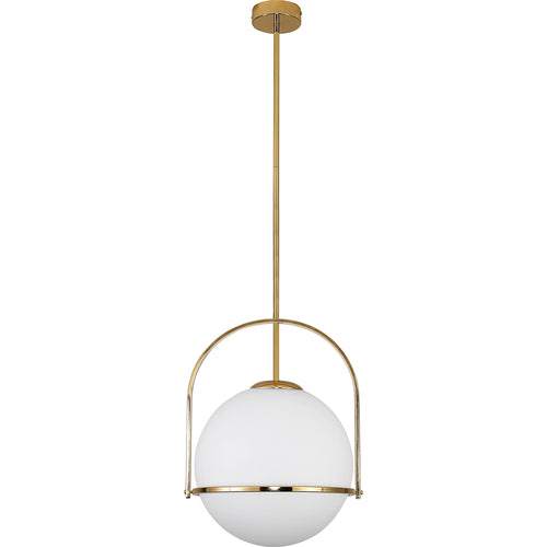 Lampa sufitowa z kulą ze szkła - Złota lampa wisząca - Anette