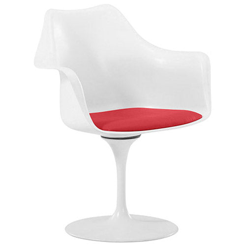 Chaise de salle à manger avec accoudoirs - Chaise pivotante blanche -Tulipan