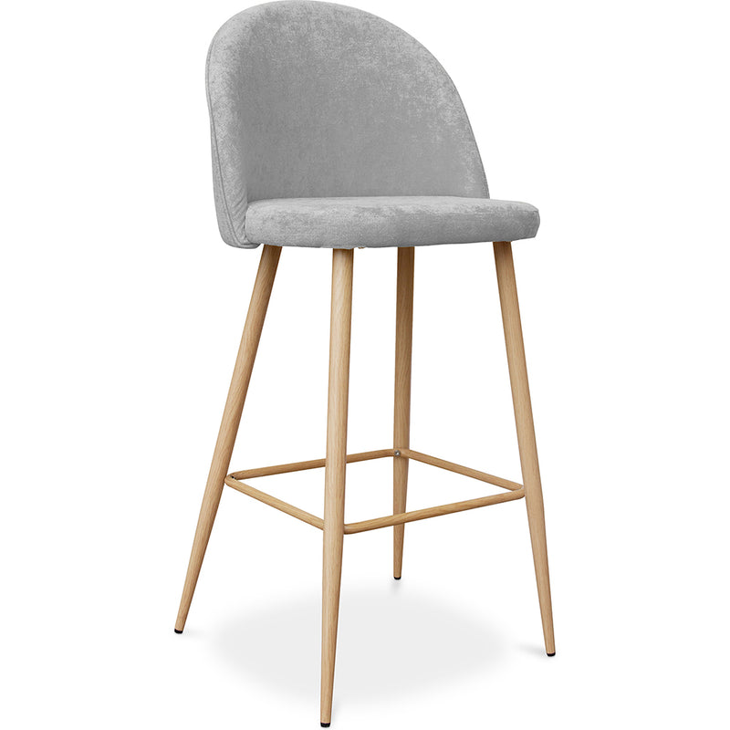Tabouret tapissé en tissu - design scandinave - 73cm - Evelyne