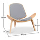 Designer armchair - Scandinavian armchair - Fabric upholstery - Lucy - Dimensions diagram