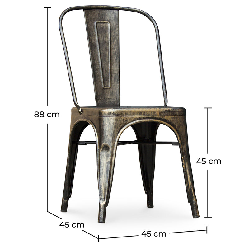 Steel Dining Chair - Industrial Design - New Edition - Stylix - Dimensions diagram