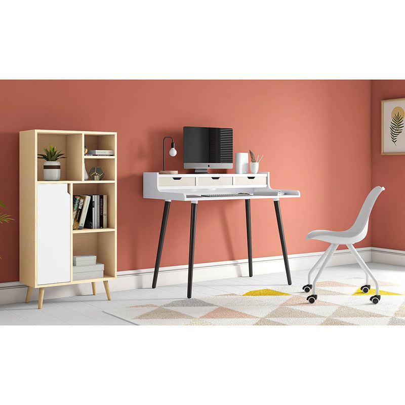 Office Chair with Wheels - White Desk Chair - Yemy