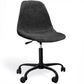 Silla de oficina giratoria con ruedas - Tapizado de terciopelo - Patas de acero negro - Denisse