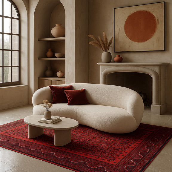 Vintage Oriental Carpet - (290x200 cm) - Cinnabar - gallery 1