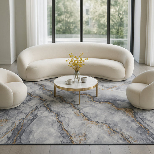 Large Rug with Modern Design Marble Effect – (290x200 cm) – Arezzo - gallery 1