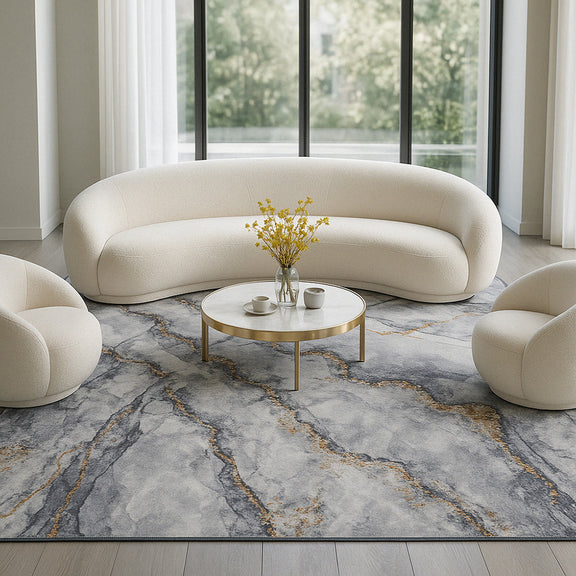 Large Rug with Modern Design Marble Effect – (290x200 cm) – Arezzo - gallery 1