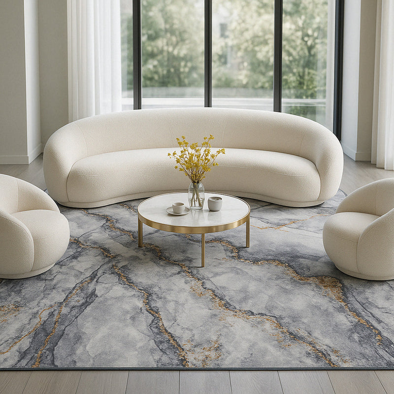 Large Rug with Modern Design Marble Effect – (290x200 cm) – Arezzo - gallery 1